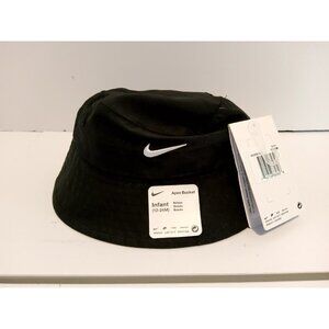 Nike Infant 12/24M Apex Bucket Hat w Strap Closure - Black UPF 40+ NWT